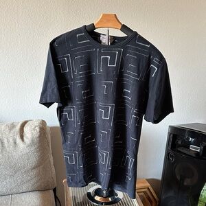 Navy Geometric Pattern Versace Classic Men's Shirt